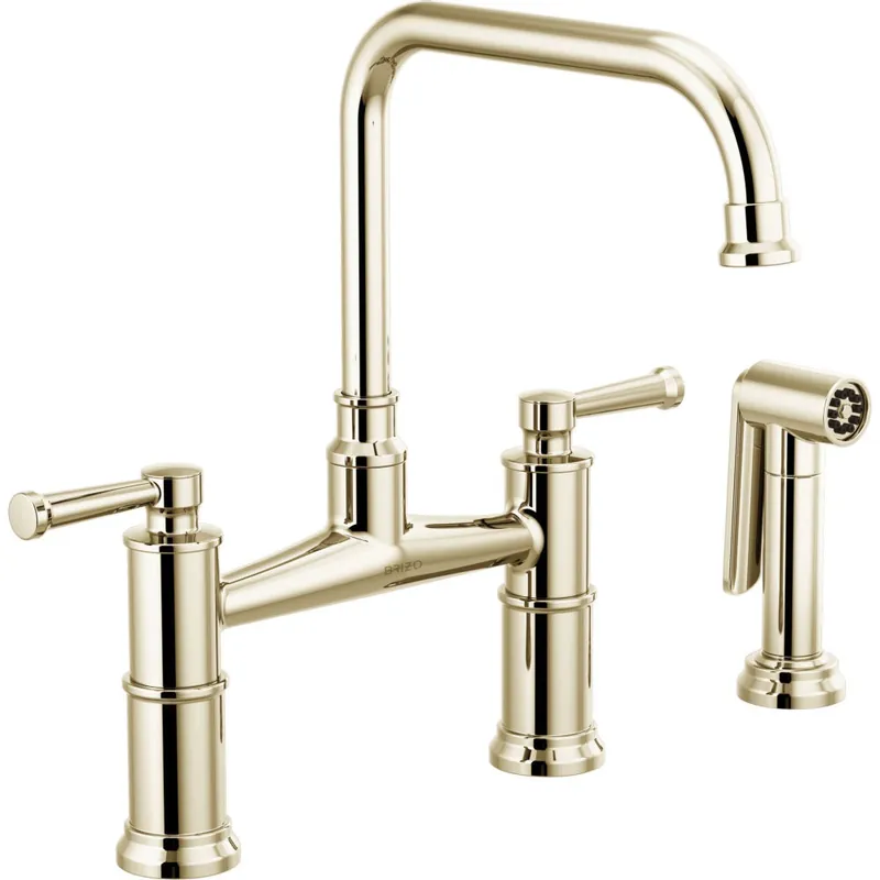 Delta Faucet 62525lf-pn Artesso Bridge Kitchen Faucet with Side Spray 2-handle Polished Nickel