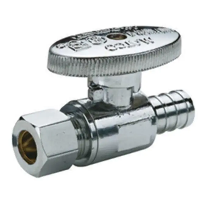 Matco-norca 26-1004pxlf 1/2 Inch Pex X 3/8 Inch Compression Straight Stop Valve Chrome Lead Free