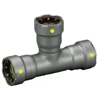 Viega MEGAPGTRED221 Megapress Press Pipe Tee 2 X 2 X 1 Inches Carbon Steel