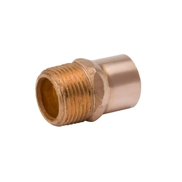 Mueller Streamline w01147 Male Adapter Fitting C X Mpt 3/4 Inches X 1/2 Inches Wrot Copper