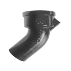 Charlotte Pipe sv-8 Cast Iron Edge Hp Service Weight 1/8 Bend 45 Degree 2 Inches X 2 Inches Spigot X Hub Black