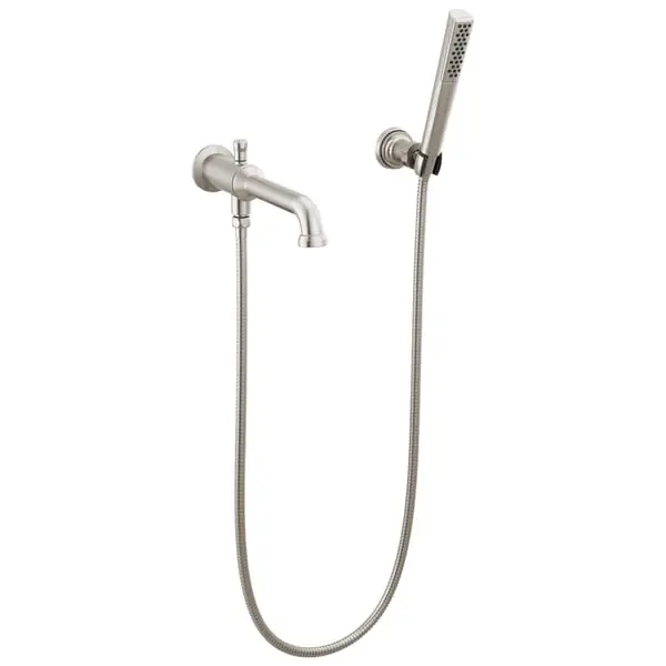 Delta Faucet DLT5784-SS-PR-LHP-WL Broderick Wall Mount Tub Filler Trim with Hand Shower 1.75 Gpm Stainless