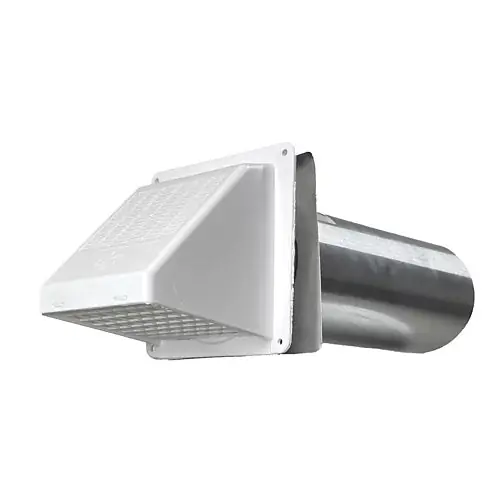 Builders Best 111365A Plastic Wide Mouth Vent Hood with Bird Guard White 3 Inches X 11 Inches