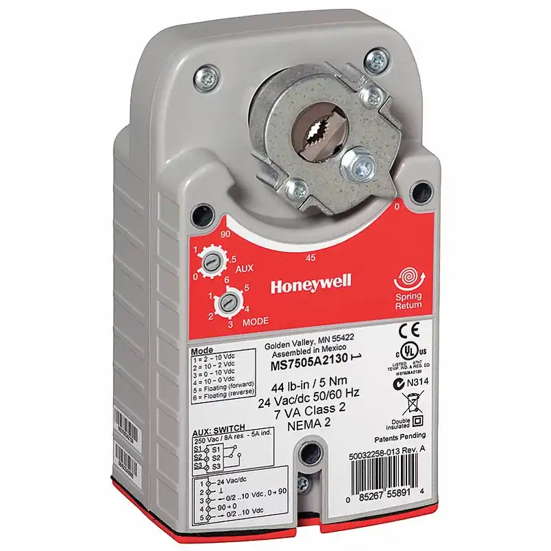 Resideo Braukmann ms7505a2030 Fail-safe Spring Return Actuator Ball Butterfly Globe Valve Damper 44 In-lb 24V Ac