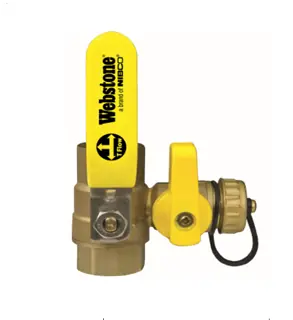 Webstone h-40615w 1-1/4 Inches Threaded Pro-pal Full Port Lead Free Brass Ball Valve with Hi-flow Hose Drain