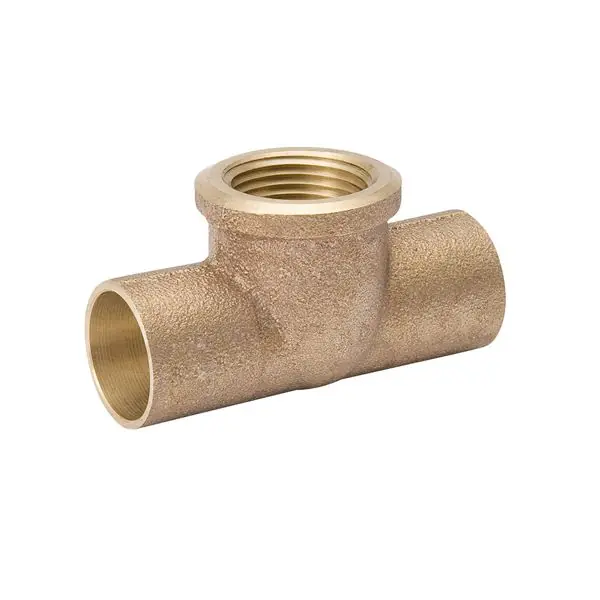 Mueller Streamline a01572nl Tee Fitting C X C X Fpt 1 Inches X 1 Inches X 3/4 Inches Lead-free Cast Brass
