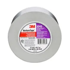 3M 3243-silver_3x50 High Temperature Aluminum Foil Tape Silver 3 Inches X 50 Yards 3.5 Mil 16 Rolls Per Case