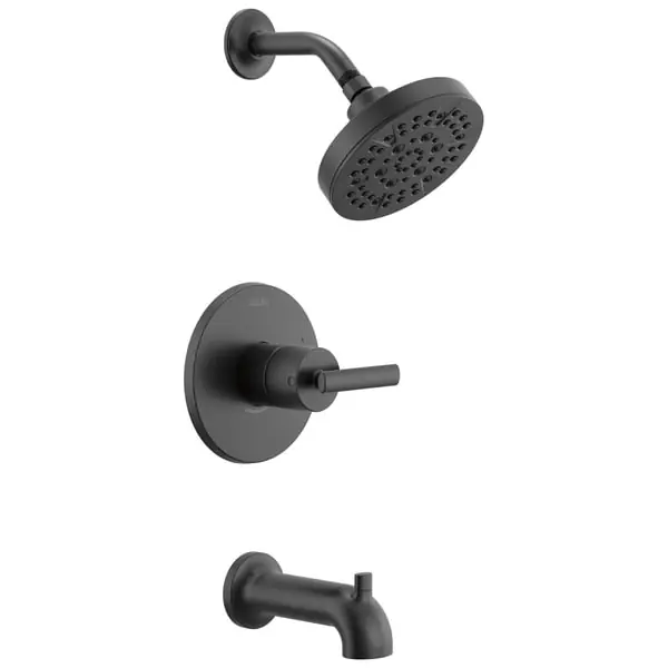 Delta Faucet DLT14442-BL Monitor 14 Tub and Shower Trim 1.75 Gpm Matte Black Single Handle Wall Mount