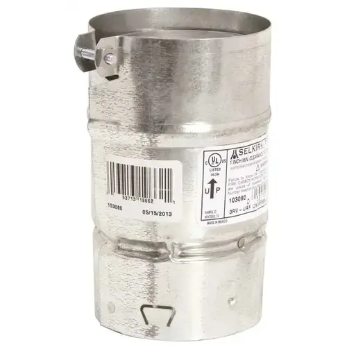 Selkirk 103080 Universal Female Adapter Adjustable 3 Inches Type B Gas Vent Stainless Steel Silver