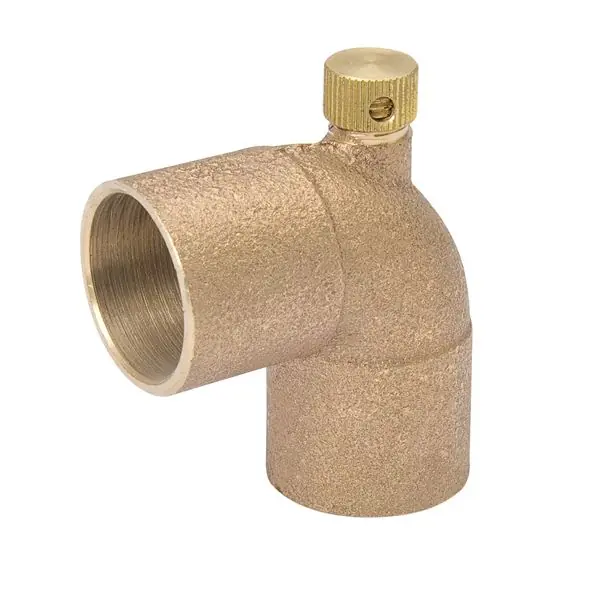 Mueller Streamline a11556nl 90 Degree Elbow with Drain Cup X Cup 3/4 Inches Lead-free Forged Brass