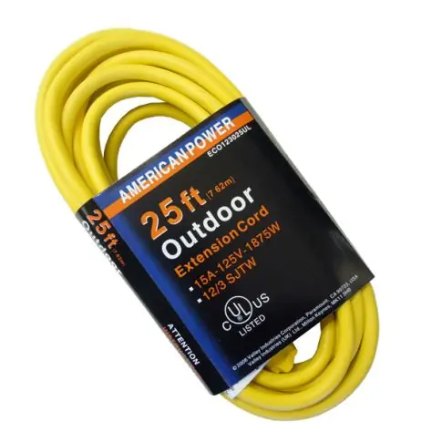 Zac Tool 29-EC1225 Extension Cord 12 Awg 3-conductor 25 Foot