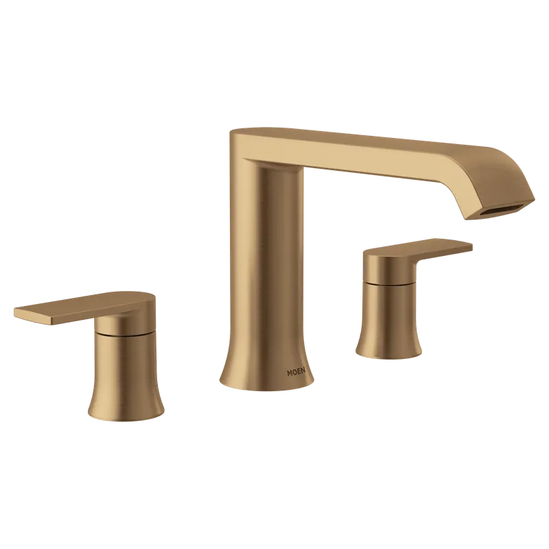 Moen t908bzg Genta Lx Two-handle Low Arc Roman Tub Faucet Brushed Gold