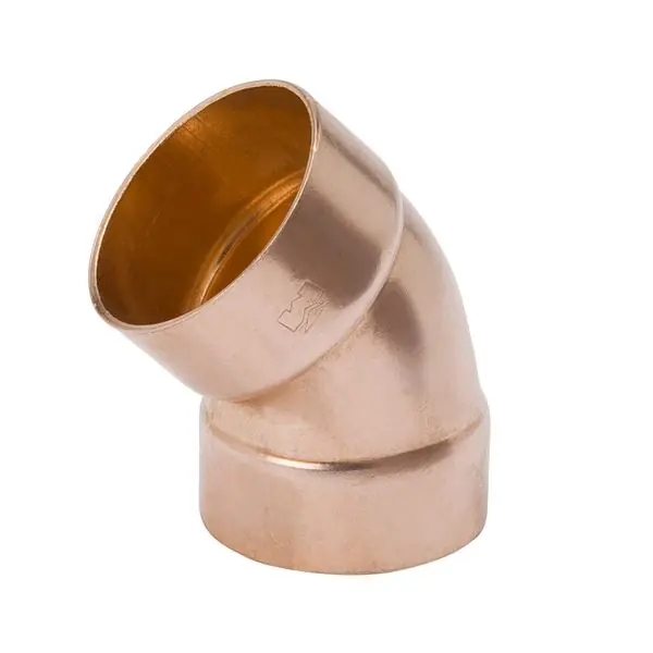 Mueller Streamline w07422 45 Degree Elbow Fitting Cup X Cup 2 Inches Dwv Copper Solder Joint