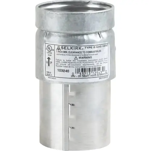 Selkirk 106240 Rv 6 Inch Draft Hood Connector 4.5 Inches Type B Gas Vent