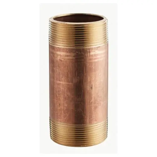 Merit Brass NIPBR12-8 Pipe Nipple 1/2 Inches X 8 Inches Mnpt Brass Sch 40 Std Seamless Domestic