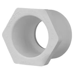 Charlotte Pipe 437-211 Pvc Schedule 40 Reducer Bushing Flush Style Spigot X Socket 1.5 Inches X 1 Inch