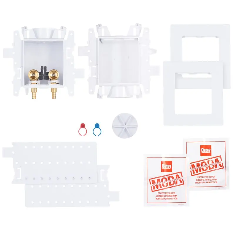 Oatey 37603 Moda Washing Machine Supply Box with Two Valves Pvc White