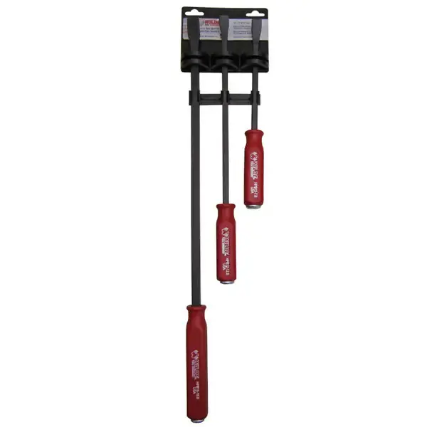 Wilde Tool HPB 3-SQ.B/HT HC 3-Piece Hard Cap Handle Pry Bar Set (12 inches, 17 inches & 25 inches)