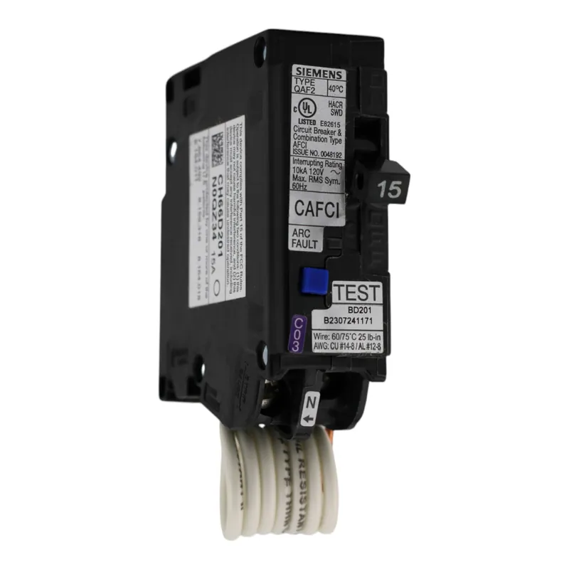 Siemens QA115AFCCSA Breaker QAF2 AFCI 1P 120V 15A 10kA CSA