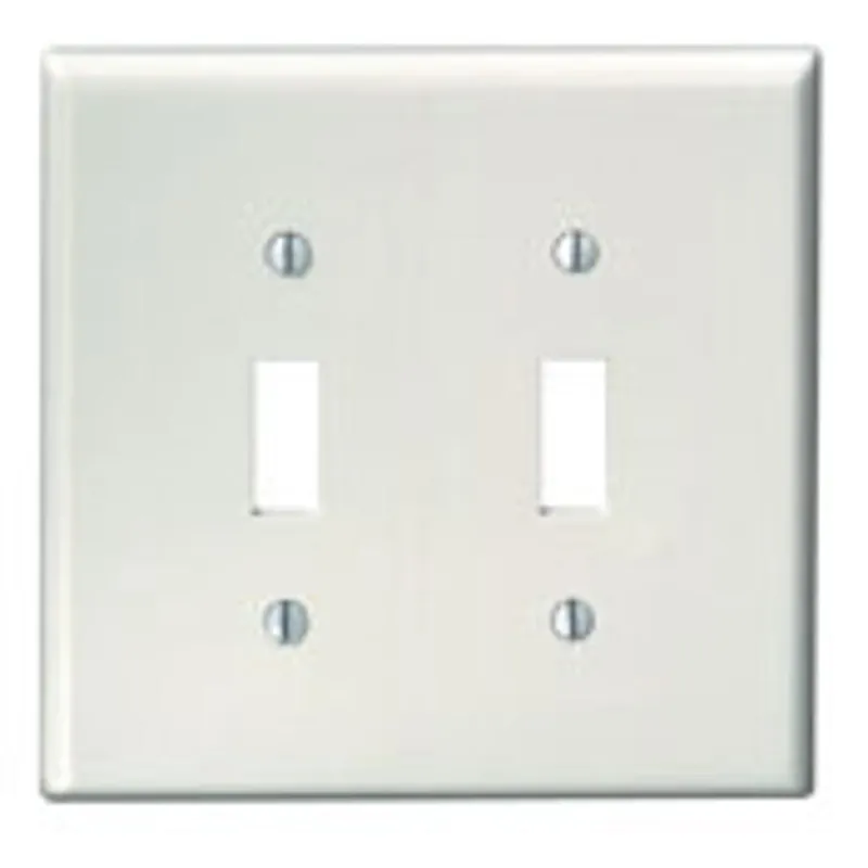 Leviton 80509-W 2-Gang Toggle Device Switch Wallplate Midway Size