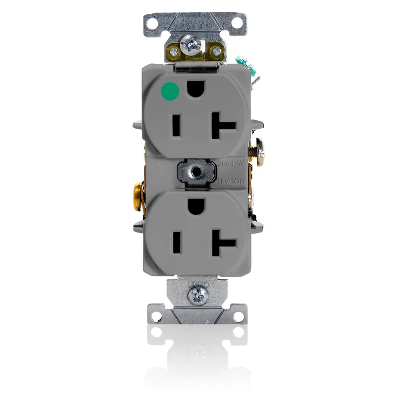 Leviton 8300-HGY Duplex Receptacle 20-Amp 125-Volt