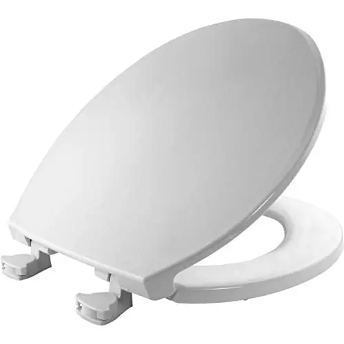 Bemis 800ec-000 Round Toilet Seat White Solid Plastic