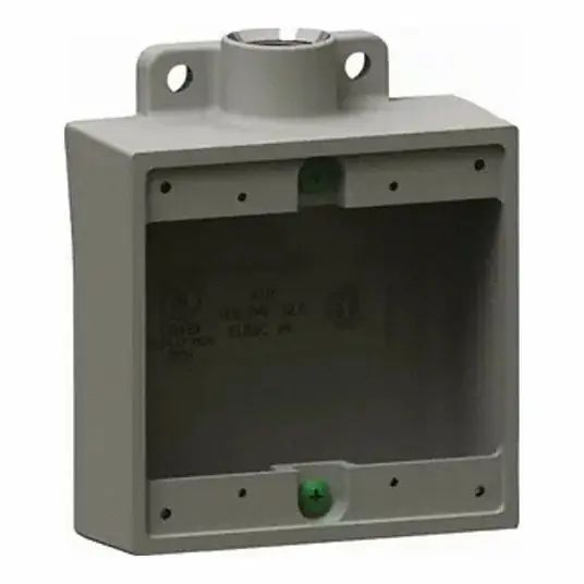 Hubbell 2FS-3 1 inches Aluminum, 2FS Type Two Gang Shallow Device Box