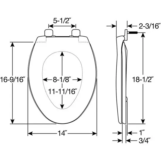Bemis 7900TDGSL elongated plastic toilet seat