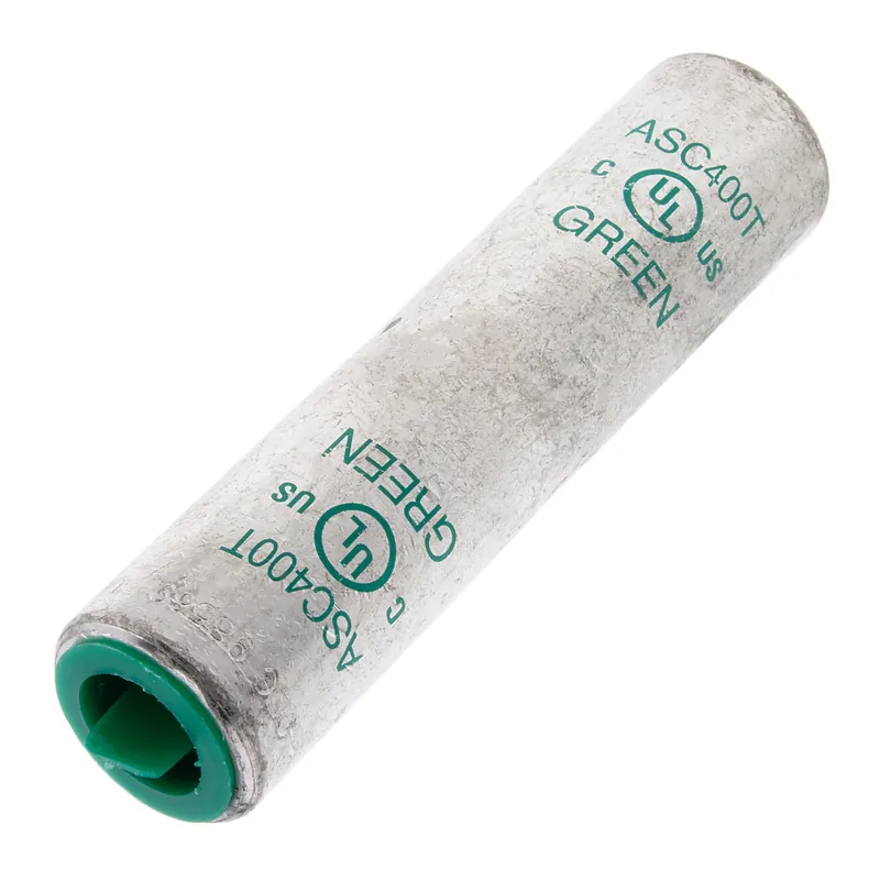 Nsi Industries ASC400T 400 MCM Green Tinned Aluminum Standard Barrel 2-Conductor Dual Rated Compression Splice