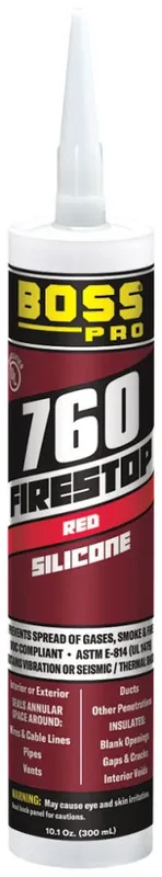 Boss Products 137775 Firestop Silicone Sealant 10.1 Oz Red