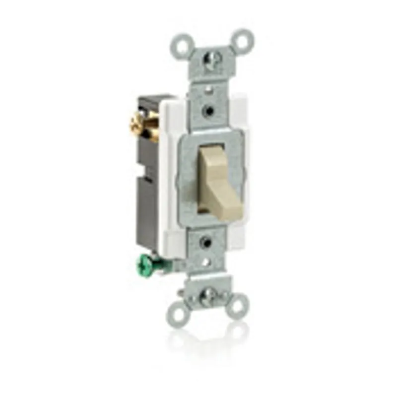 Leviton CS320-2GY 20-Amp, 120/277-Volt, Toggle 3-Way AC Quiet Switch, Commercial Grade, Grounding