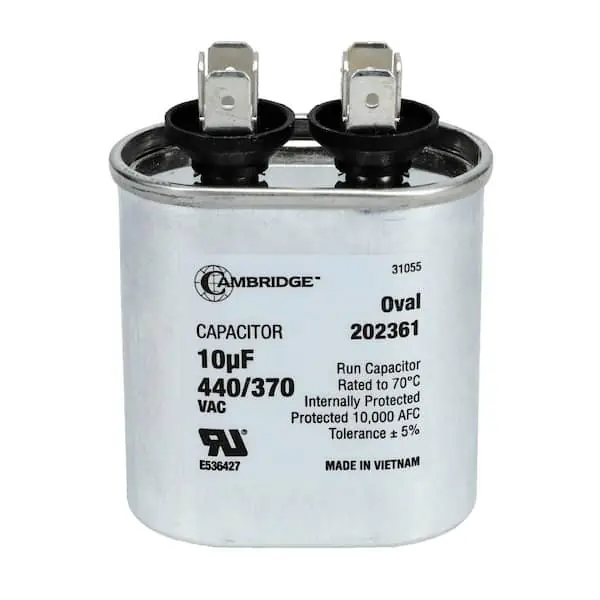 Cambridge 202361 Run Capacitor 10 MFD 440-Volt/370-Volt (1-Pack)
