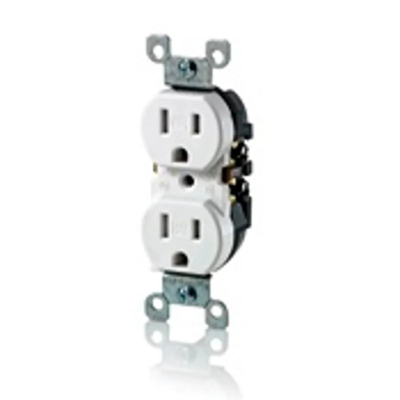Leviton W5320-T0W Duplex Receptacle 15 Amp, 125 Volt