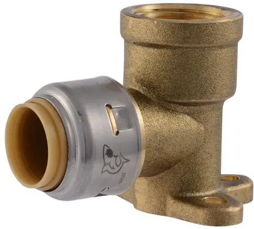 Sharkbite ur334 1/2 in Push Drop-ear Elbow Fnpt Brass
