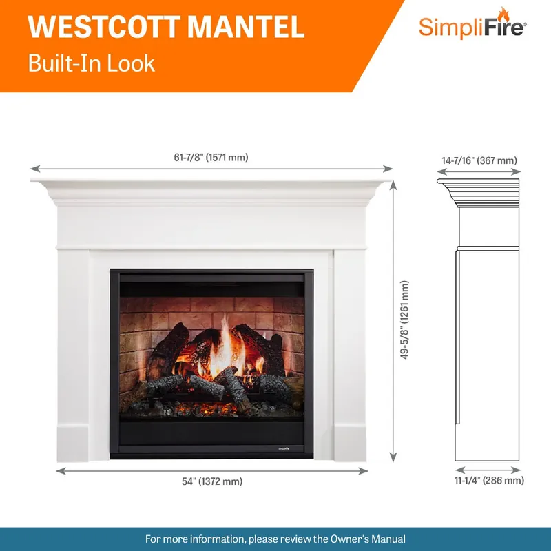 Simplifire SF-INC36 Inception 36-Inch Built-in Electric Fireplace