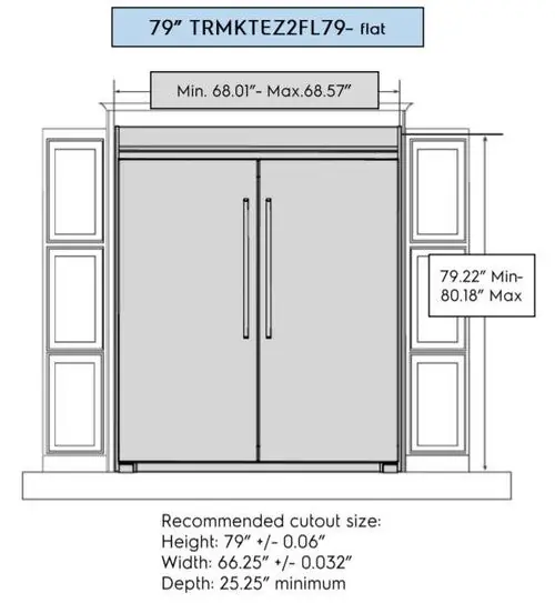 Frigidaire TRMKTEZ2FL79 Professional 79 inches Flat Trim Kit for Refrigerator and Freezer