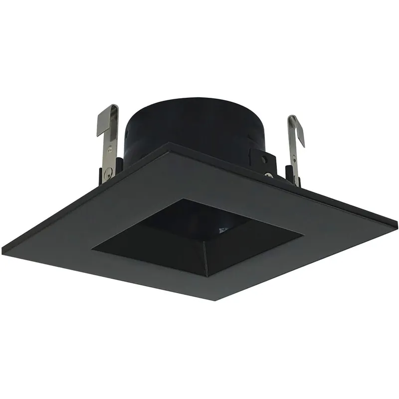 Nora Lighting NS-4857BB 4 inches Square Trim Regress Black Reflector Black Tr