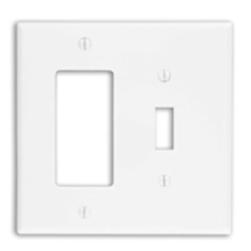 Leviton PJ126-W 2-Gang 1-Toggle 1-Decora/GFCI Combination Wallplate Midway Size
