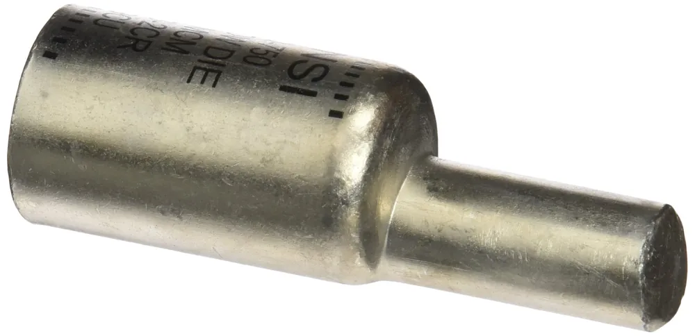 Nsi Industries PTS6 Aluminum Pin Terminal, 6 AWG, 4 AWG Solid Pin