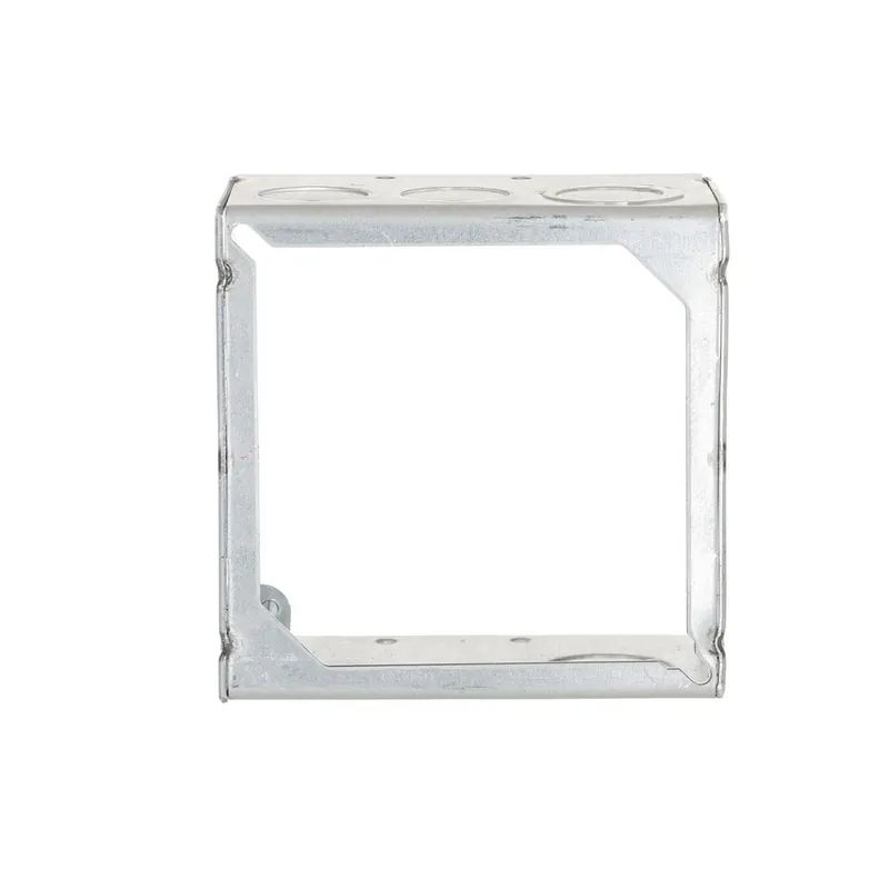 Raco 207 4 in. Square Extension Ring, Welded, 2-1/8 in. Deep, Six 1/2 and Six 3/4 in. KO's