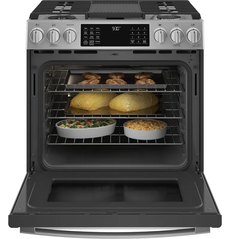 Ge Appliances P2S930YPFS Profile™ 30 inches Smart Dual Fuel Slide-In Front-Control Fingerprint Resistant Range