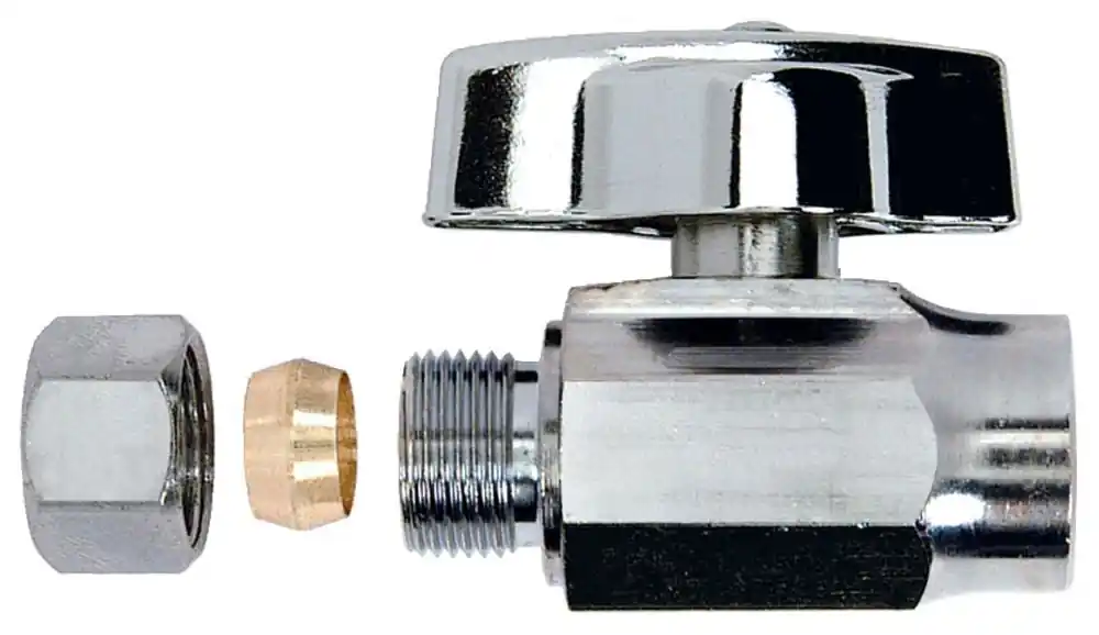 Brasscraft KTR14XC 1/4-Turn Water Stop 1/2 inch x 3/8 inch