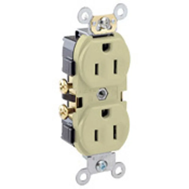 Leviton CR15-I 15 Amp, 125 Volt, Narrow Body Duplex Receptacle