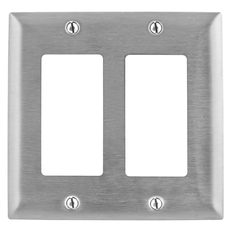 Hubbell SSJ262 Wallplate, Jumbo, 2-G, GFCI, SS