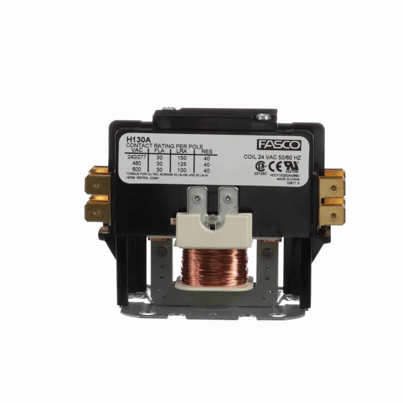 Fasco H130A Contactor 1 Pole, 30 Amps, 24 Volts