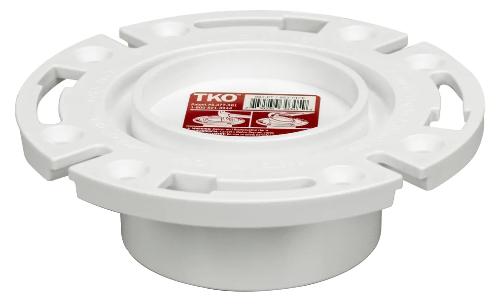 Sioux Chief 883-PTPK Closet Flange 3 In. Hub/Inside 4 In. Schedule 40 DWV PVC