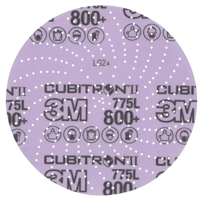 3M 7100383723 Cubitron II Abrasive Disc 6 in Dia, Multi-Hole, Ceramic, 800 Grit, C Wt Film, 775L, 50 PK