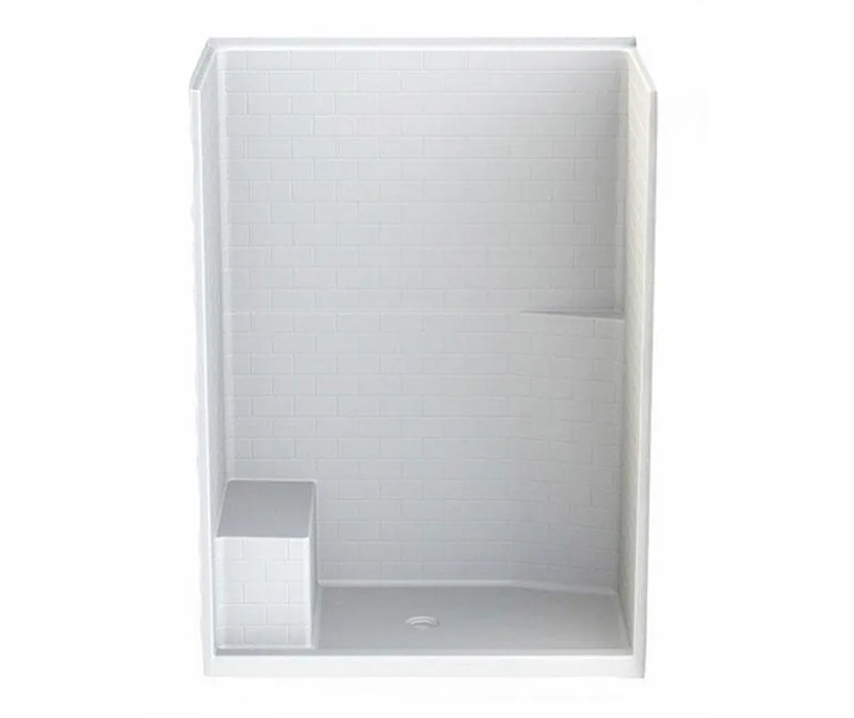 Aquatic 16034STTSR-WH 60 x 34 AcrylX Alcove Center Drain One-Piece Shower