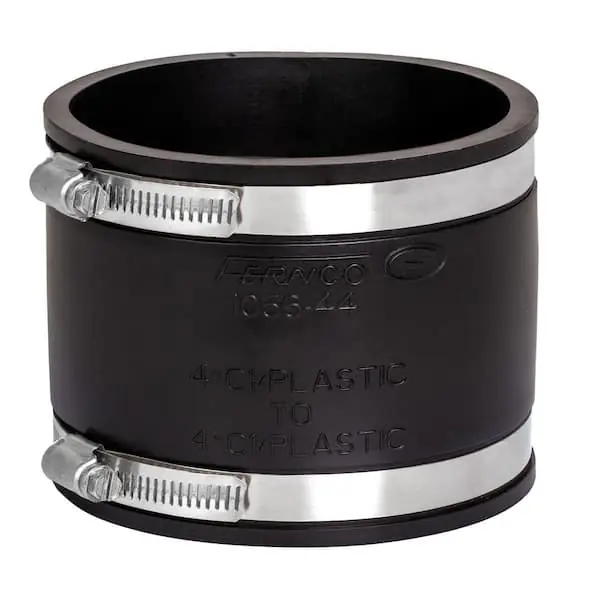 Fernco 1056-44 Flexible Pvc Clamp Coupling 4 in X 4 in