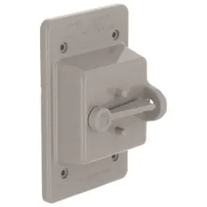 Hubbell Ptc100gy Weatherproof Vertical Box Mount Nonmetallic Toggle Cover, 1-Gang